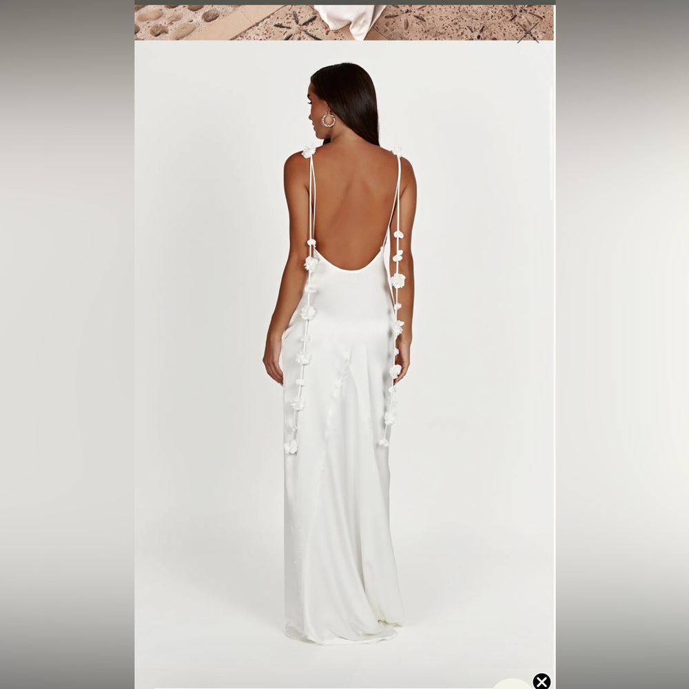 MESHKI elenora rose gown - white backless